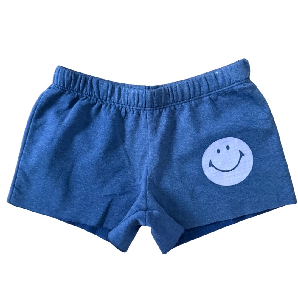 Firehouse blue shorts with puff happy face girls size L NWT
